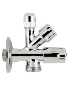 Faucet chrome under basin, 2 outlet, 1/2x3/4''