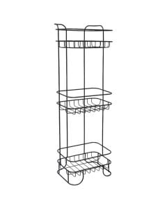 Toilet shelf, rectangular, 3 levels, metal, anthracite, 31x22.5xH63 cm
