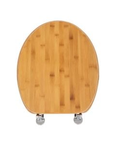 Toilet seat, bamboo/metal, natural bamboo, 37x45.5xH5.8 cm