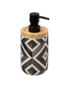 Liquid soap dispenser, Canvas, dolomite, brown/black, 7.7xH18.5 cm