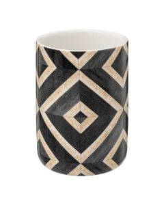 Toothbrush holder, Canvas, dolomite, brown/black, 7.6xH10.2 cm