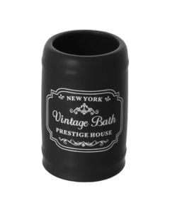 Toothbrush holder, Vintage, ceramic, black, 8xH11.5 cm