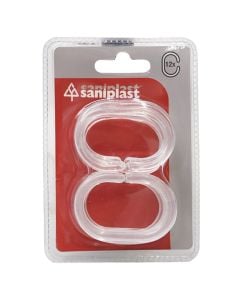Shower curtain rings, plastic, transparent, 12 pcs