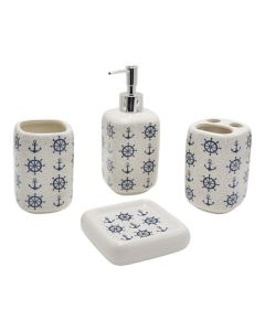 Bathroom accessory, 4 pieces, Roue, ceramic, white
