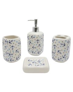 Bathroom accessory, 4 pieces, Ancre, ceramic, white