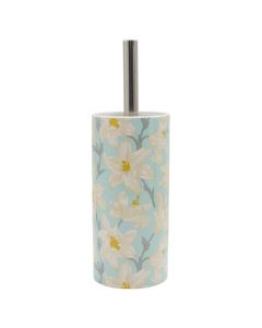 Toilet brush with holder, Floris, ceramic, white, blue