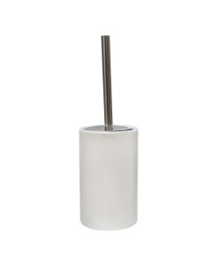 Toilet brush with holder, Ririsu W, ceramic, white