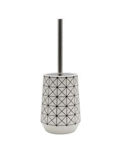Toilet brush with holder, Krosi, ceramic, white/ black