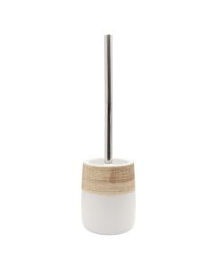 Toilet brush with holder,Takai, ceramic, white, brown