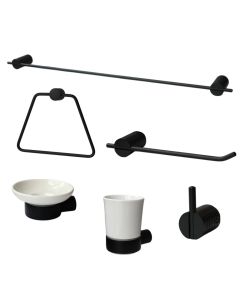 Bathroom accessory, 6 pieces, Noir, bronze, black