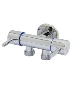 Tap with two outlets, Cilindro, Round, Bronze, Silver