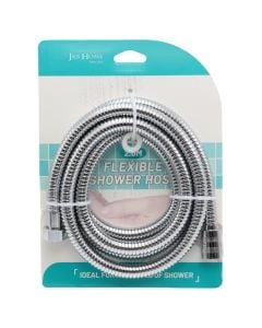Flexible shower hose,  Plastic, Silver, 2 m