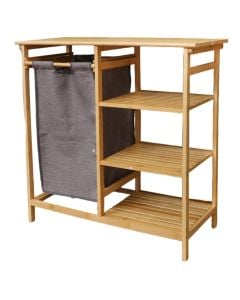 Bathroom furniture, Odate, Bamboo, Fabric, Natural, Grey, 4 levels, 0, 80x34x80 cm
