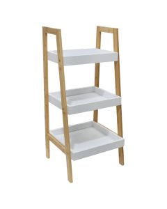 Multipurpose shelf, Nemuro, Bamboo, MDF, Natural, White, 3 levels, 34.5x31x78 cm