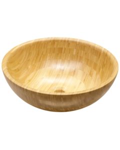 Freestanding basin "Krata" bamboo material and natural wood color. Dimensions: H16 x Ø43.5 cm