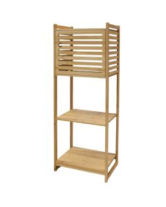 Multifunctional shelf "Mistia M" in bamboo material and natural wood color, 3 levels. Dimensions: H115.5 x W42 x D30 cm