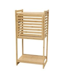 Multifunctional shelf "Mistia S" in bamboo material and natural wood color, 2 levels. Dimensions: H81.5 x W42 x D30 cm