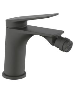 Bidet mixer, ''Dynamic'', bronze material, dark gray color, mat finish, Click-clack drain, height, H: 14.4 cm
