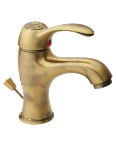 Basin mixer, ''Distri'', bronze material, bronze color with aged finish