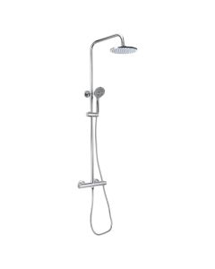 Thermostatic shower column, ''Sydney'', stainless steel material, silver color, chrome finish, anti-limestone