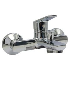 Shower mixer, ''Life'', bronze material, silver color, chrome finish, 2 outlets