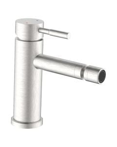 Bidet mixer, ''Antea'', inox 304 material, silver color, brushed metal finish, click-clack drain, height, H: 17 cm