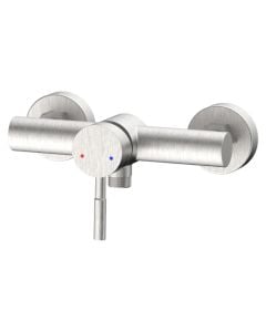 Shower mixer, ''Antea'', inox 304 material, silver color, brushed metal finish, 1 outlet