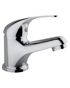 Basin mixer, ''Fast'', bronze material, silver color, chrome finish, drain included, height, H: 10 cm