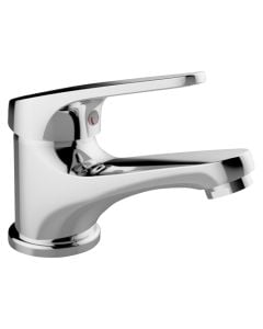 Basin mixer, ''Mia'', bronze material, silver color, chrome finish, drain included, height, H: 10.8 cm