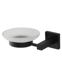 Soap holder ''Black Rock'' in inox, glass black color