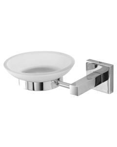 Soap holder ''Rock'' in inox, glass silver color