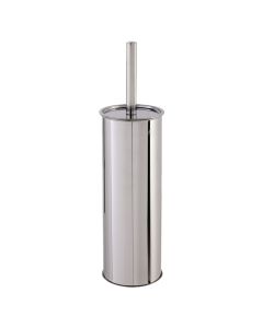 Toilet brush with holder ''Rock'' in inox silver color. Dimensions, H : 30 cm, Ø : 9.5 cm