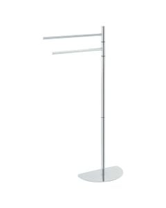 Towel hanger in inox silver color. Dimensions, H : 80 cm, L : 26 cm, P : 16 cm.