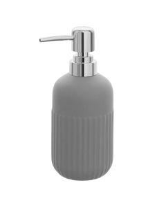 Soap dispenser ''Nevada'' in ceramic grey color. Dimensions, H : 18 cm, Ø : 7 cm