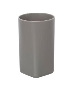 Toothbrush holder ''Denver'' in plastic grey color. Dimensions, H : 12 cm, W : 5.5 cm, D : 5.5 cm