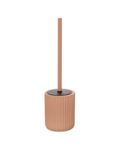 Toilet brush with holder ''Color'' in ceramic pink color. Dimensions, H : 39.5 cm, Ø : 10.8 cm
