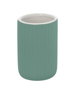 Toothbrush holder ''Color'' in ceramic green color. Dimensions, H : 11.5 cm, Ø : 7 cm