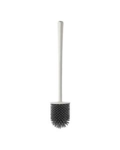 Toilet brush ''Capri'' in silicon white color. Dimensions, L : 38 cm, ⌀ : 7.2 cm
