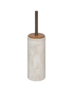 Toilet brush with holder "Come" in matte beige polyresin material. Dimensions, H: 37 cm, ⌀: 9.6 cm.