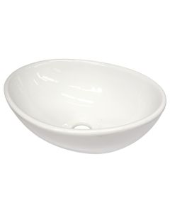 Oval basin, cabinet mounted, porcelain, white, 34x25,5xH13,5 cm
