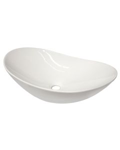 Oval basin, cabinet mounted, porcelain, white, 60,5x36xH15,5 cm