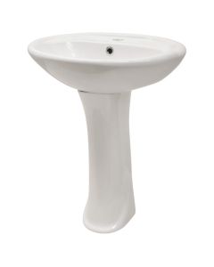 Wash basin, Aqualine, floor-mounted, porcelain, white, 42x53xH84 cm