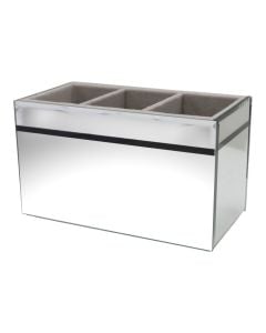 Storage box, resin and glass, grey, 17x10xH8 cm