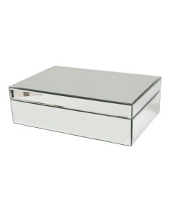 Storage box, resin and glass, grey, 27x17xH9 cm