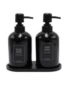 Soap dispenser, ceramic, black, 18x9xH18 cm