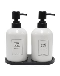 Soap dispenser, ceramic, white, 18x9xH18 cm