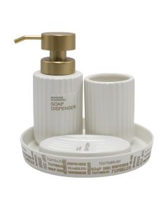 Bathroom accessory set, ceramic, white, Dia.19xH15 cm