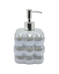 Soap dispenser, ceramic, grey, 9x9xH16 cm