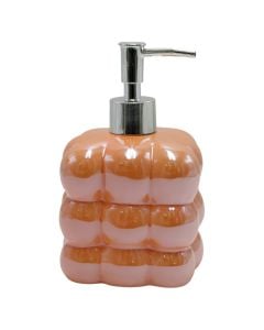Soap dispenser, ceramic, orange, 9x9xH16 cm