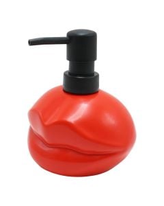 Soap dispenser, ceramic, red, Dia.9xH13 cm